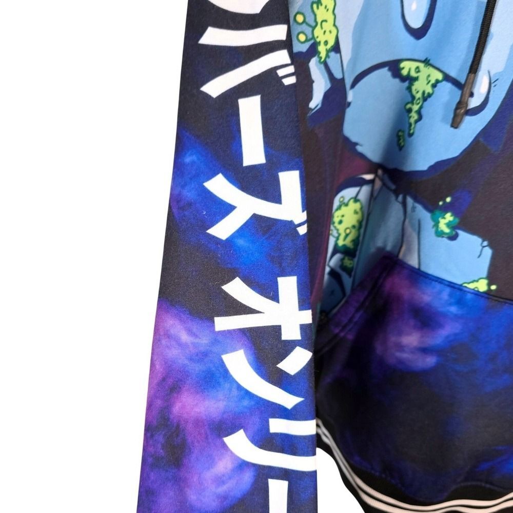Rick and Morty Members Only Hoodie Mens Small Trippy Galaxy Print Sublimation - Picture 9 of 15